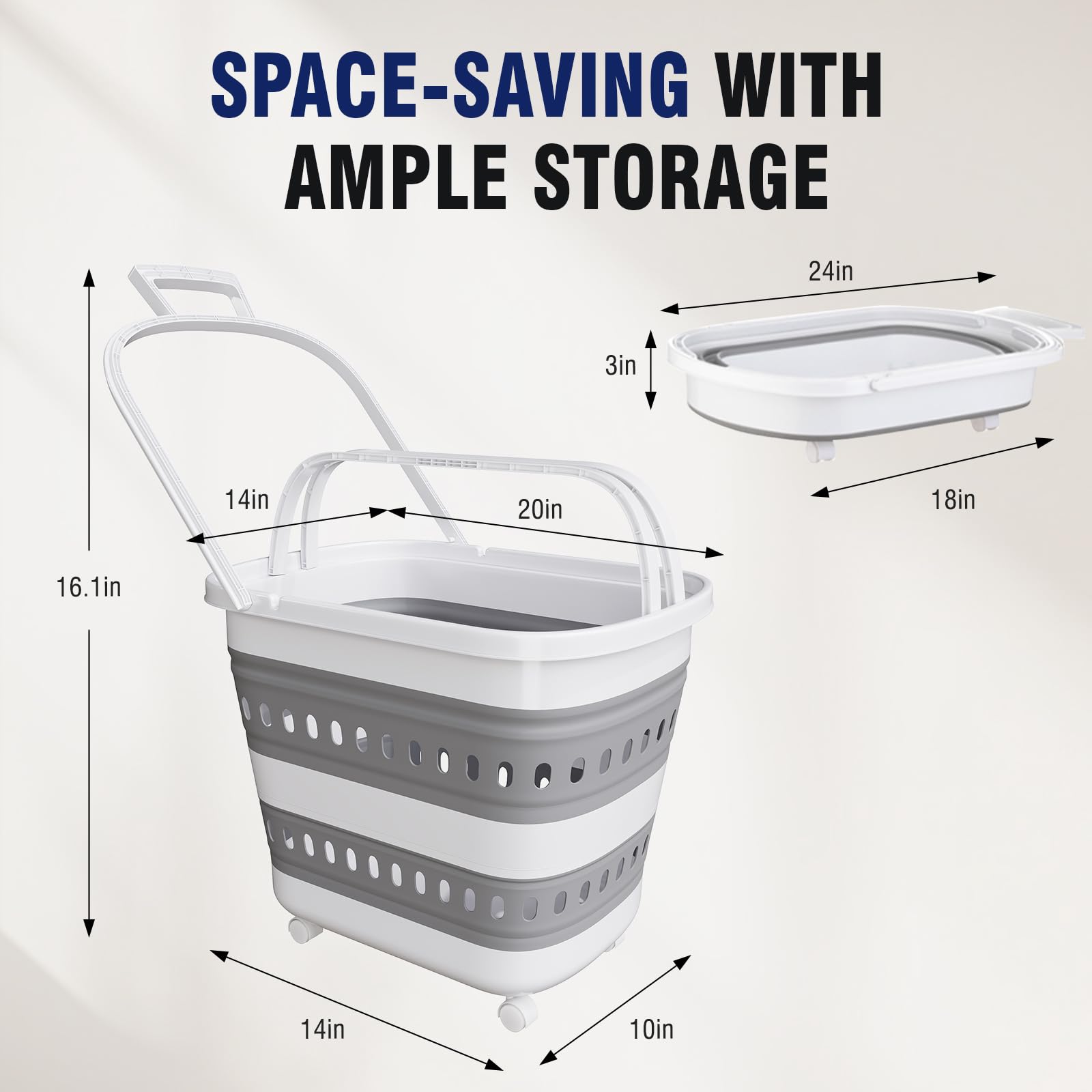 TECHMILLY foldable laundry hamper flat storage ideal for small spaces when not in use.