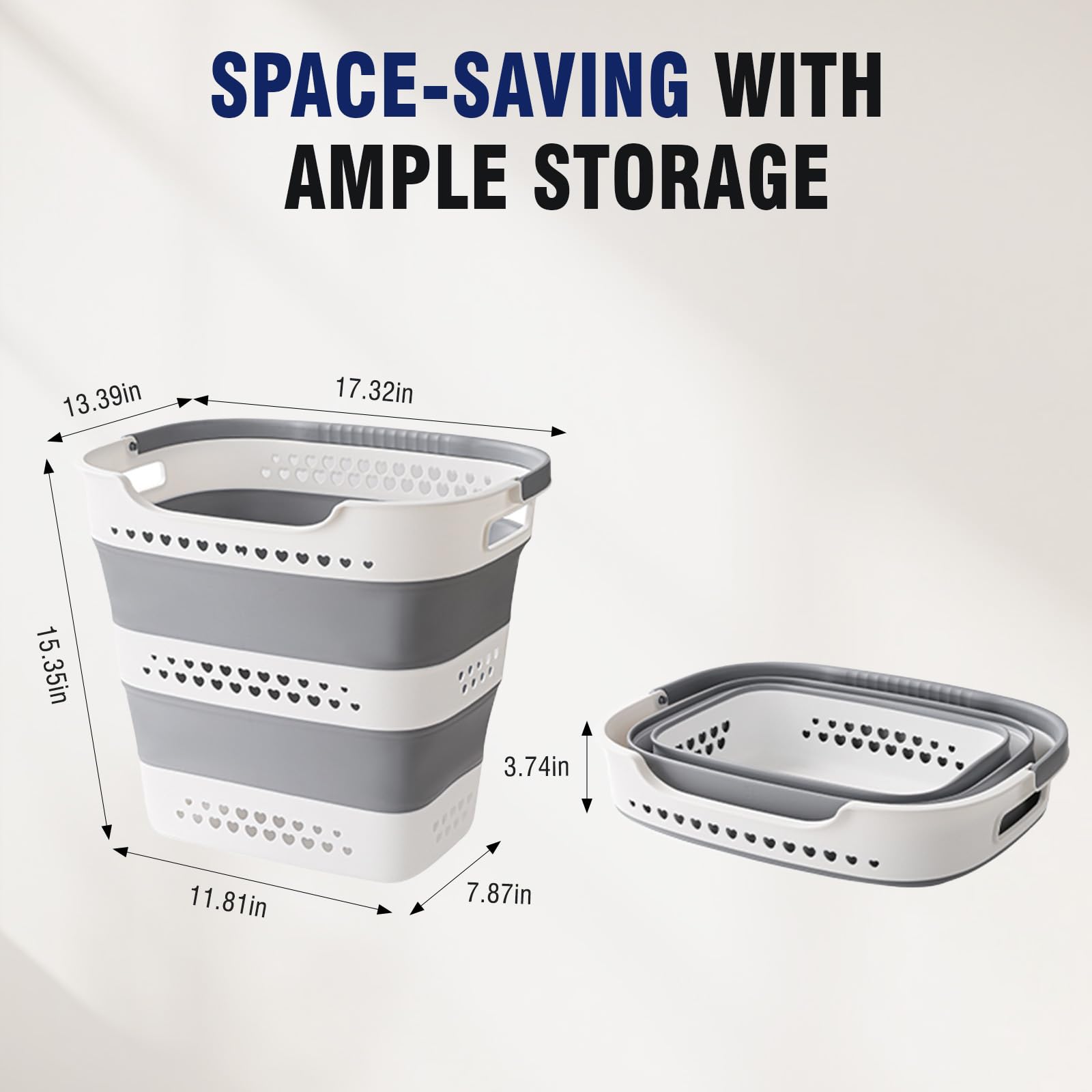 TECHMILLY lightweight basket with sturdy handles for effortless carrying.