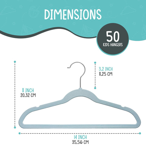 TechZoo 14-inch ultra-slim kids hanger holding a small shirt