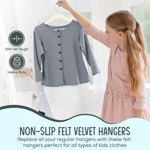 TechZoo 14-inch ultra slim kids hanger saves closet space