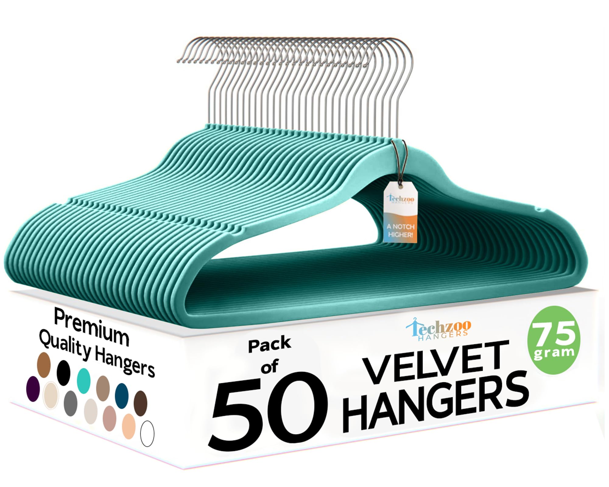 TechZoo velvet hangers 50-pack maximize closet space with a soft touch.