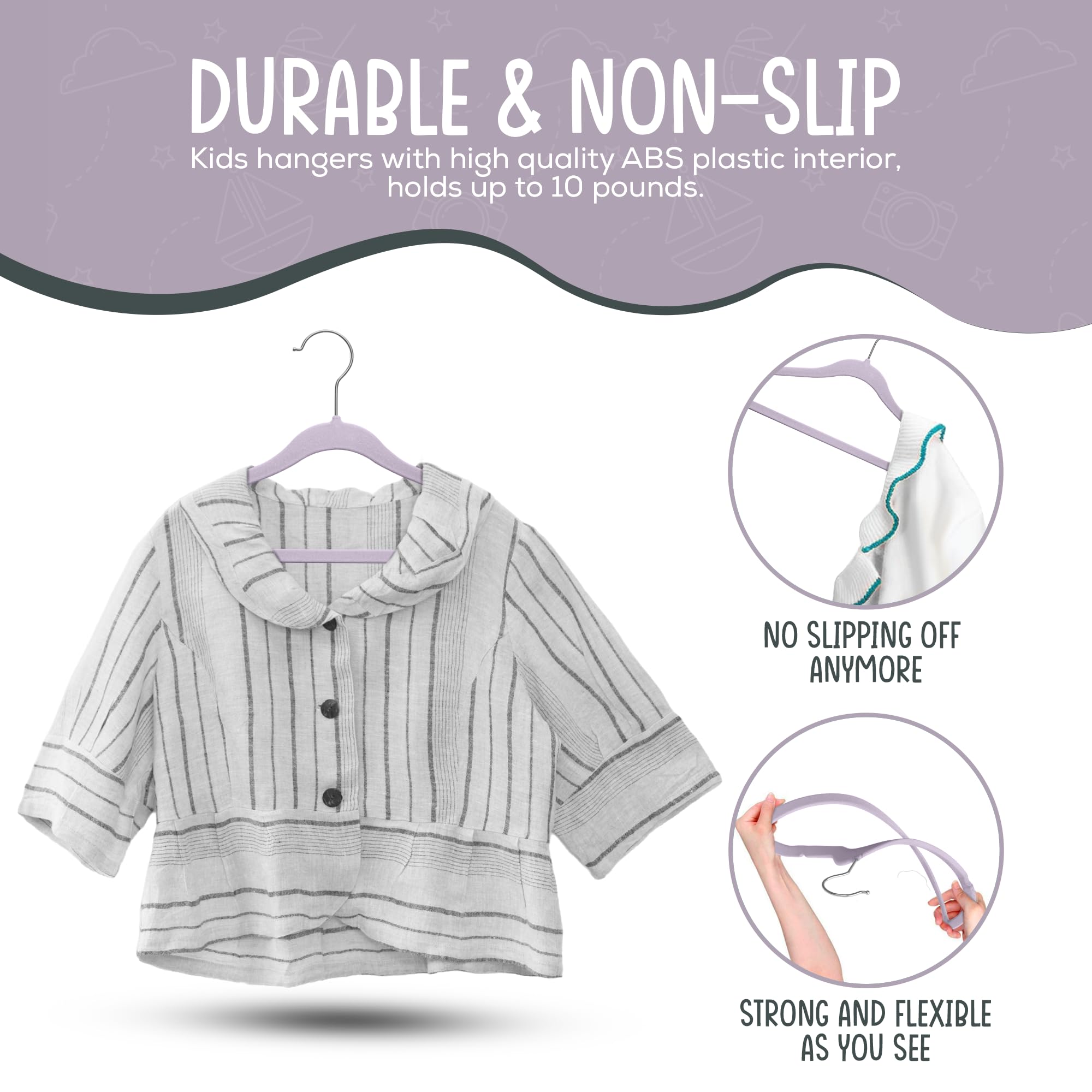 Versatile for jackets, shirts, dresses, pants, underwear, and more.
