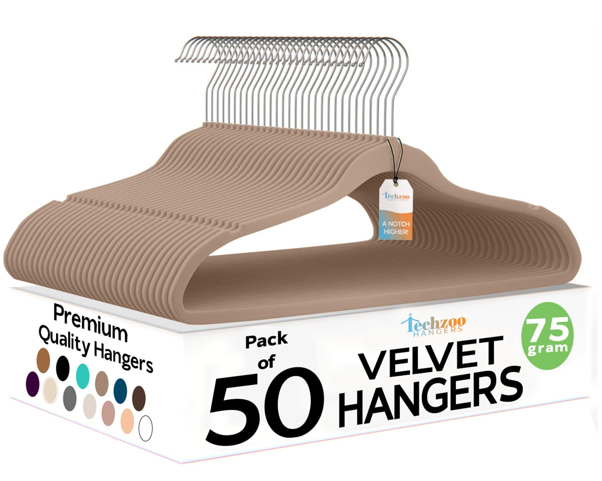 TechZoo ultra-thin velvet hanger showing space-saving design for a tidy closet.