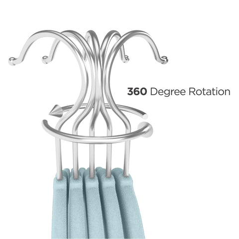 TechZoo blue velvet hanger on a rail showcases space-saving design.