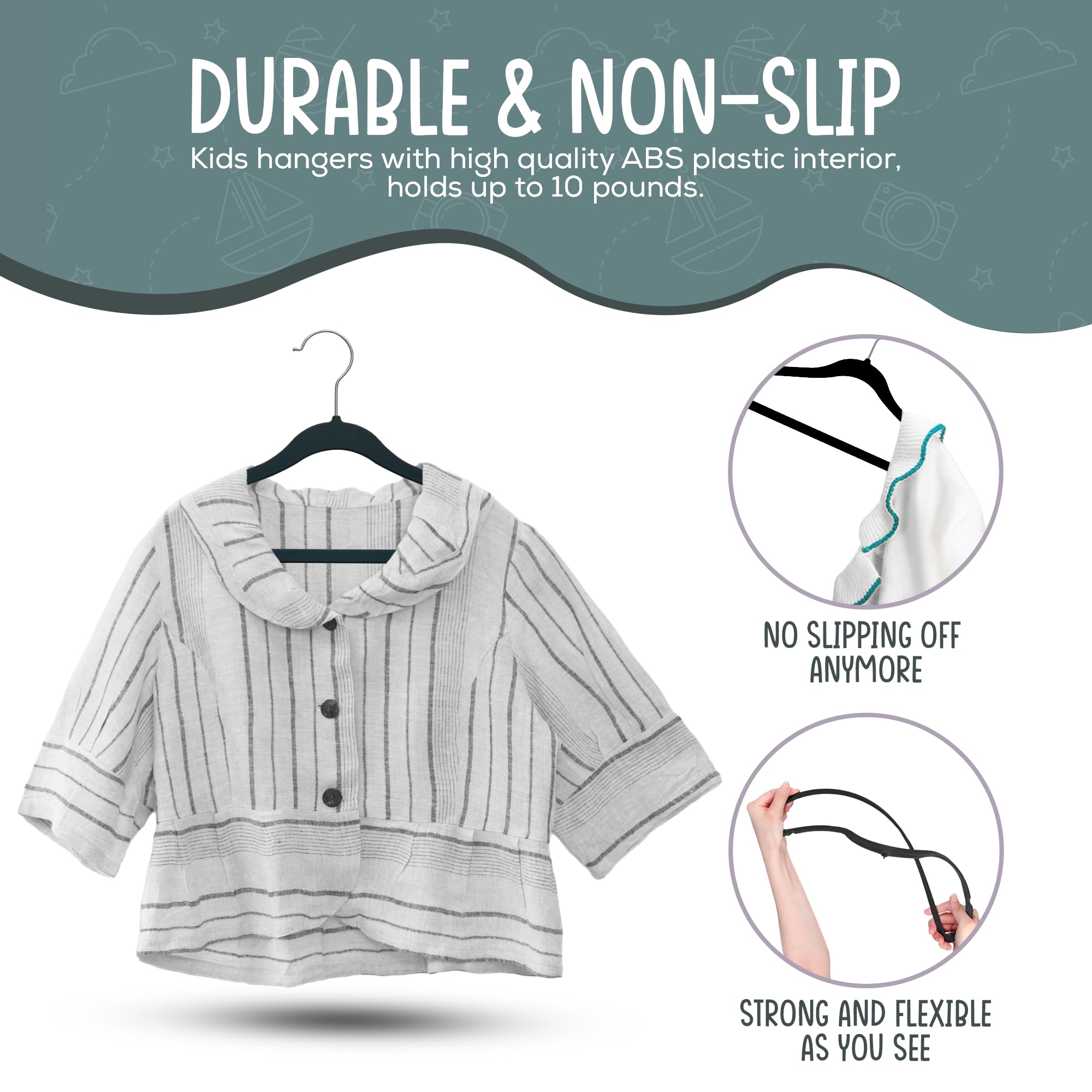 TechZoo 360° swivel hook makes hanging and browsing clothes quick and convenient.