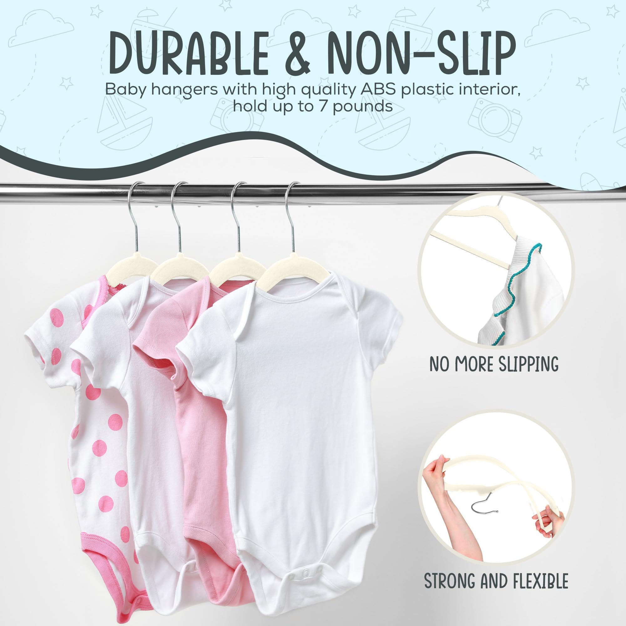 TechZoo notched shoulders prevent slipping while protecting fabric.