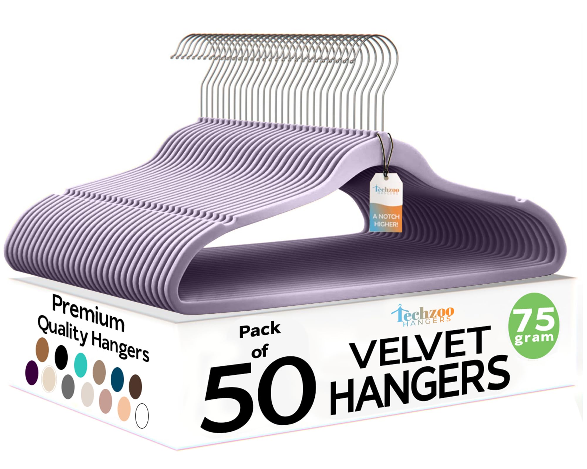 TechZoo Premium Velvet Hangers ultra-thin design maximizes closet space.