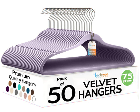 TechZoo Premium Velvet Hangers ultra-thin design maximizes closet space.