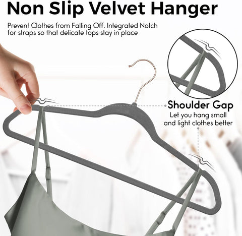 Gift-pack TechZoo velvet hangers for a stylish closet upgrade