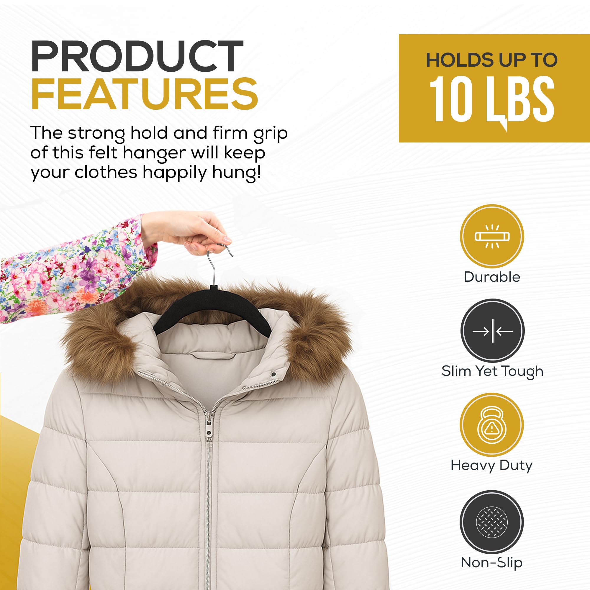 TechZoo heavy-duty velvet hangers hold up to 10 lbs without bulk