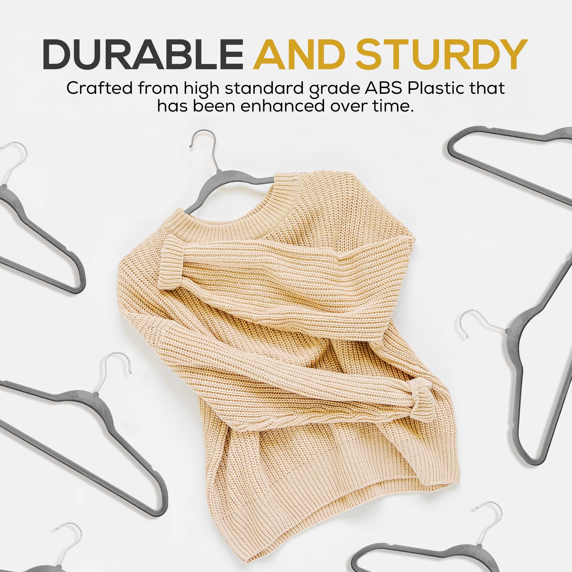 TechZoo velvet hangers supporting up to 10 lbs for heavy garments