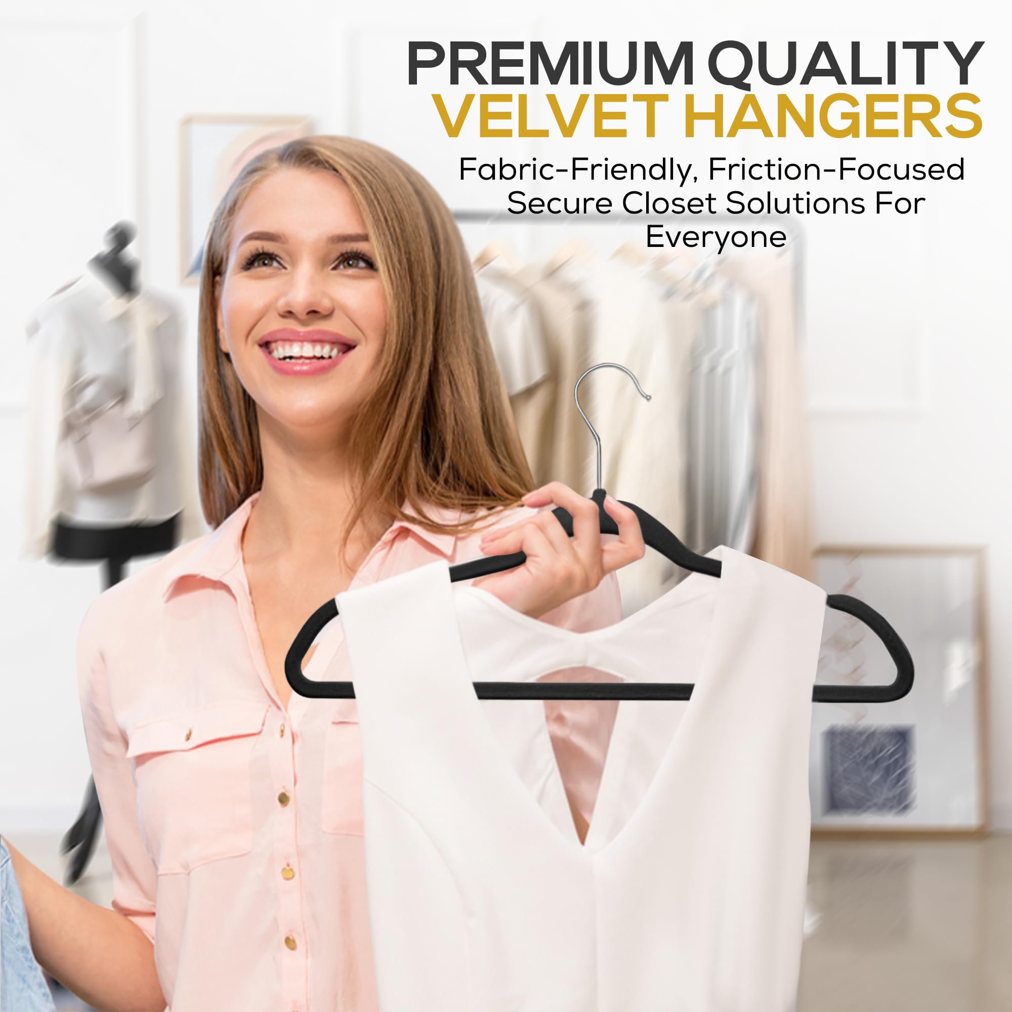 TechZoo non-slip velvet texture keeps clothes secure and wrinkle-free