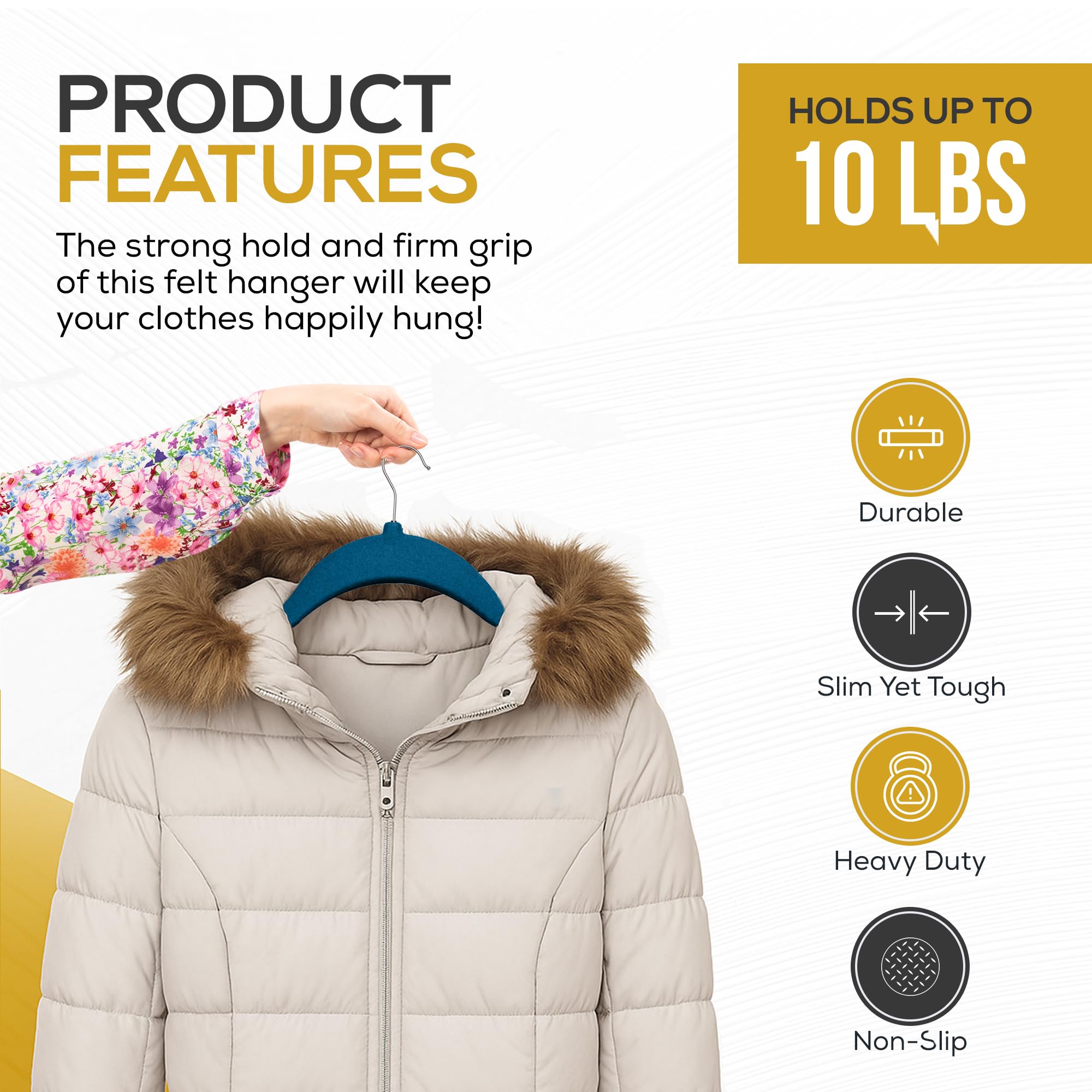 TechZoo notched shoulders and grooves support tanks and skirts while reducing slippage.