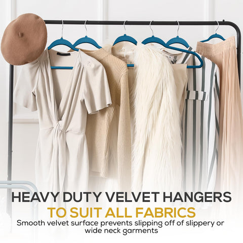 TechZoo velvet hangers resist shedding and keep clothes wrinkle-free.