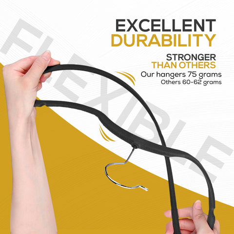 TechZoo velvet hangers with soft fiber texture feels gentle on fabrics