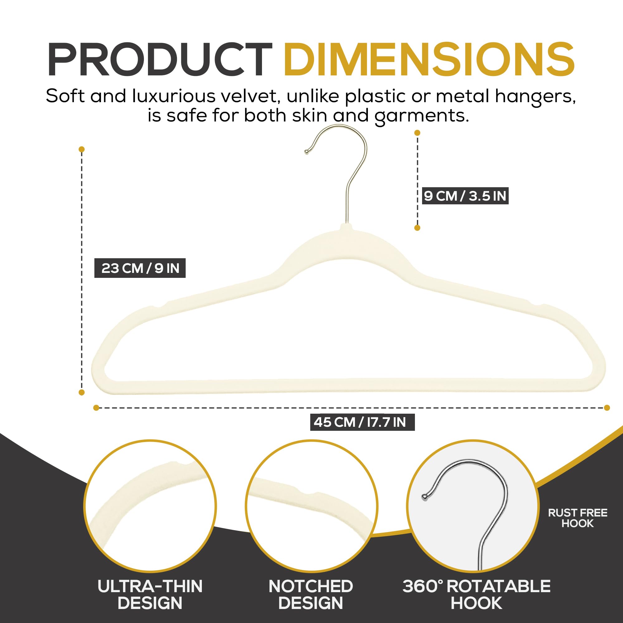 TechZoo ultra-thin velvet hangers reduce bulk, increasing wardrobe capacity