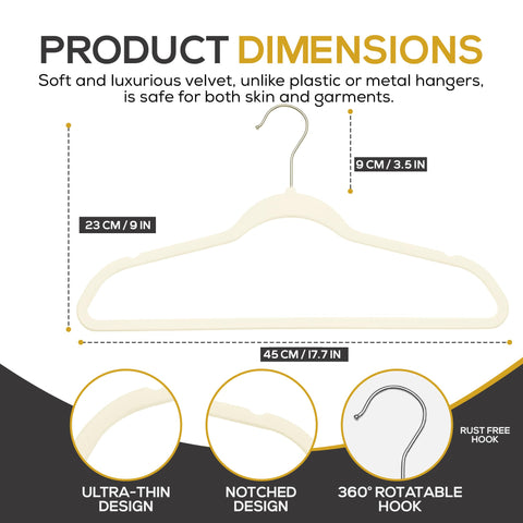 TechZoo ultra-thin velvet hangers reduce bulk, increasing wardrobe capacity