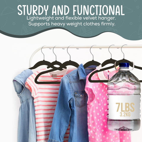 TechZoo Versatile hangers suit dresses, jackets, shirts, and more in kids' wardrobes.