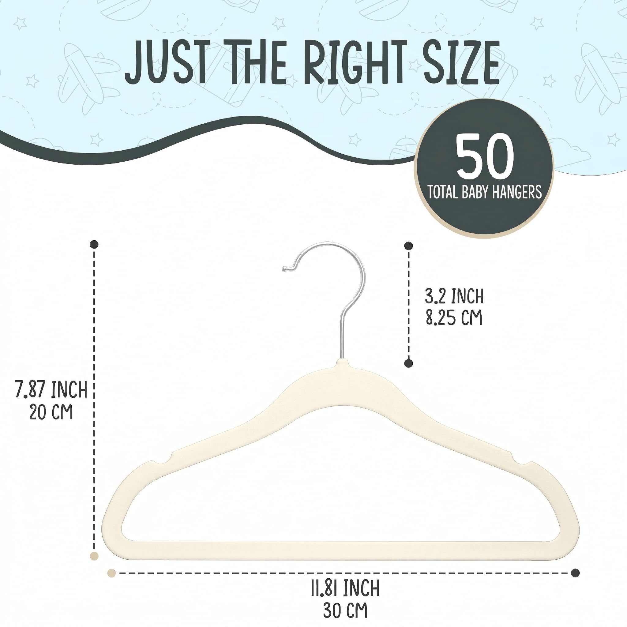TechZoo ultra-slim hangers save closet space for kids’ wardrobes.