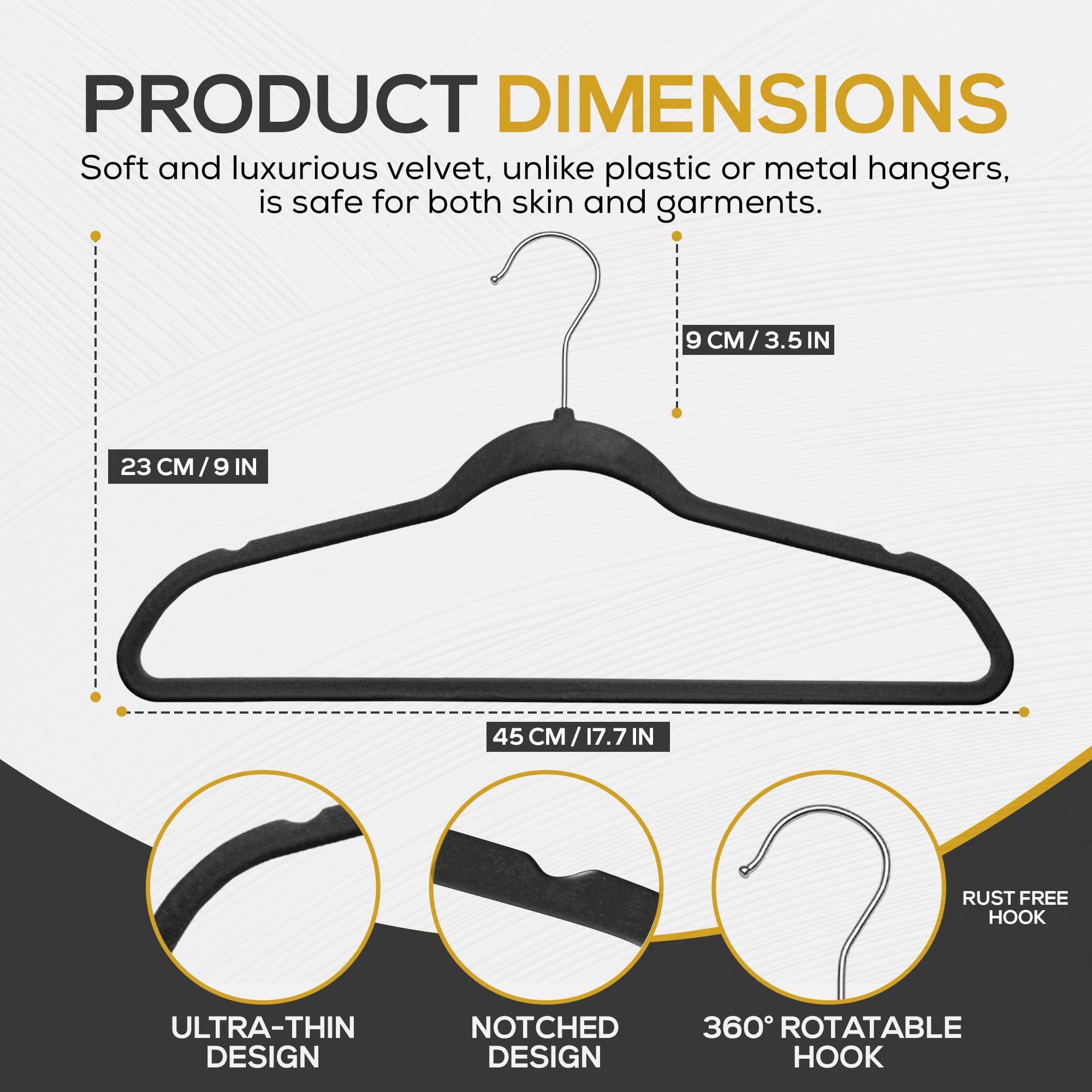 TechZoo velvet hangers with non-slip grip keep clothing in place.