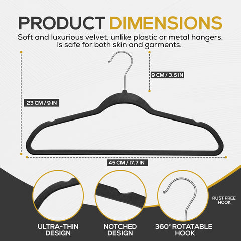 TechZoo velvet hangers with non-slip grip keep clothing in place.