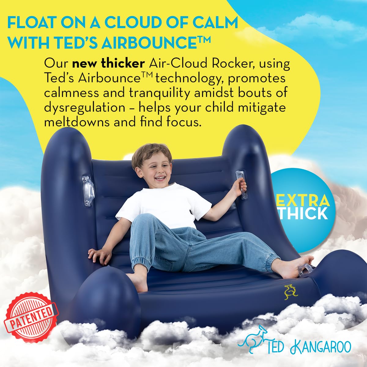 TED KANGAROO CloudBounce Ultra reinforced seams indicate durable construction for active play