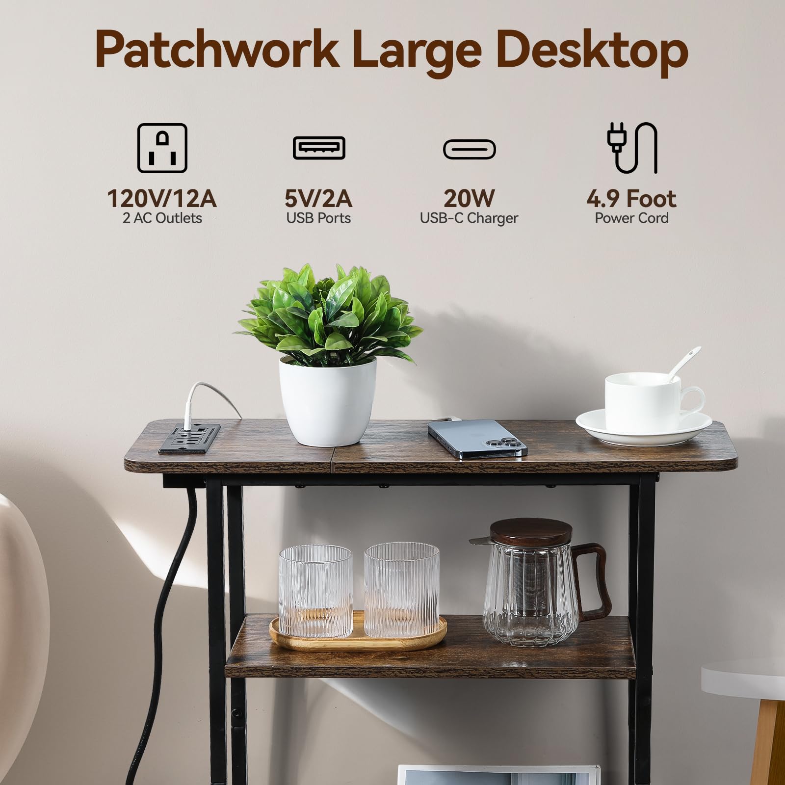 Tedheve sturdy metal frame supports up to 220 pounds.