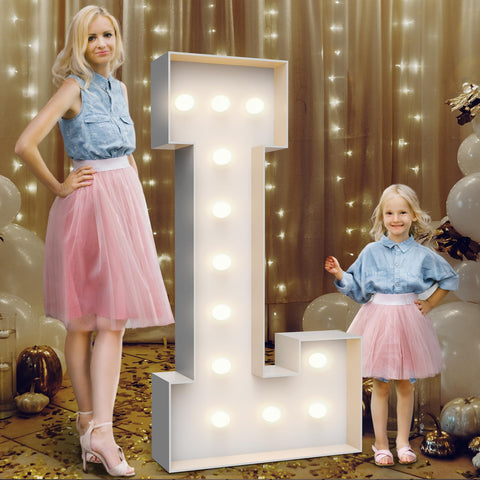 Teebloom 4FT marquee letter L assembly guide for quick DIY party decor.