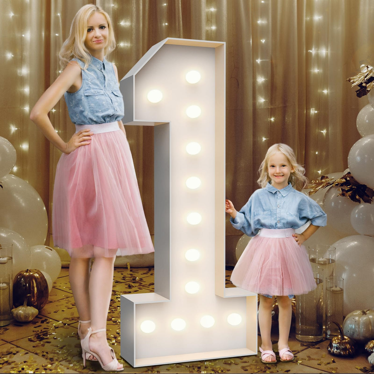 Teebloom 4ft marquee numbers ready for assembly, ideal for bold party signage.