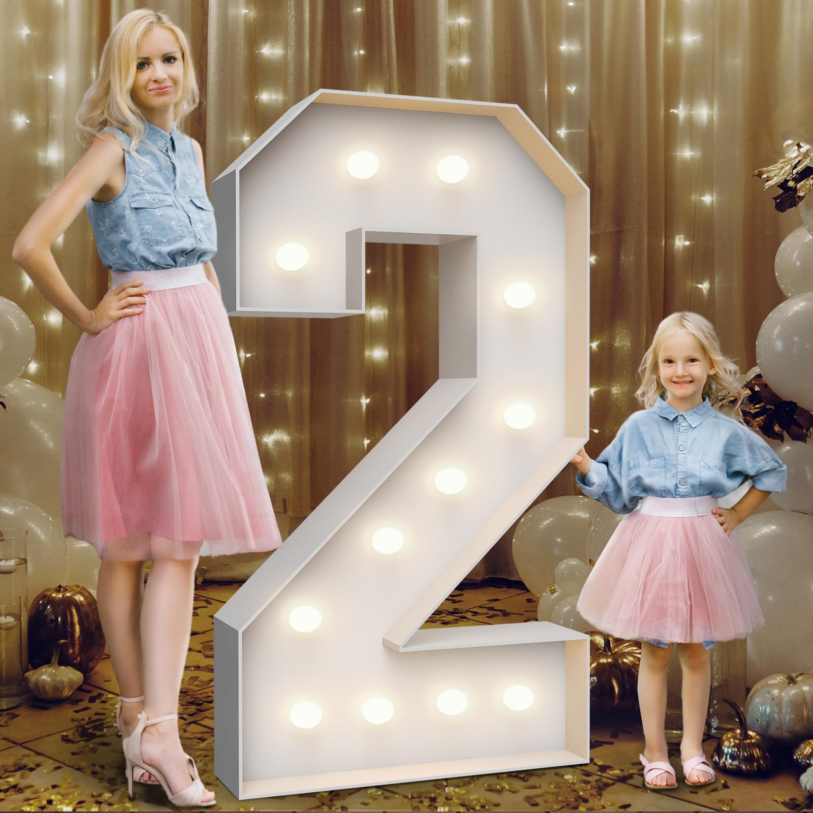 Teebloom 4ft marquee numbers provide bold, reusable party signage.