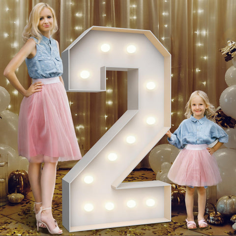 Teebloom 4ft marquee numbers provide bold, reusable party signage.