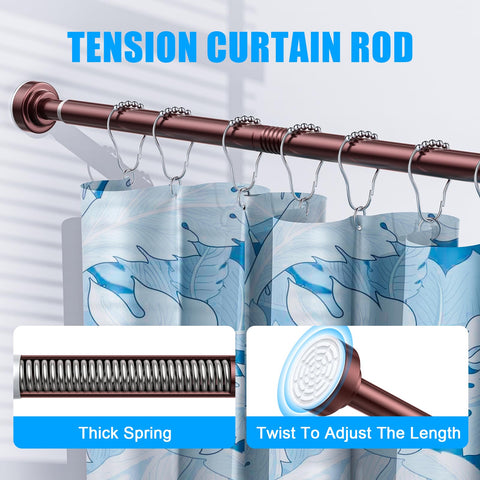 TEECK shower rod anti-slip cap keeps curtains secure