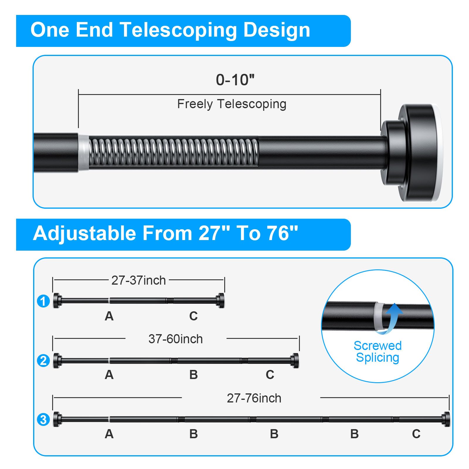 TEECK rod used across multiple rooms for privacy and shading