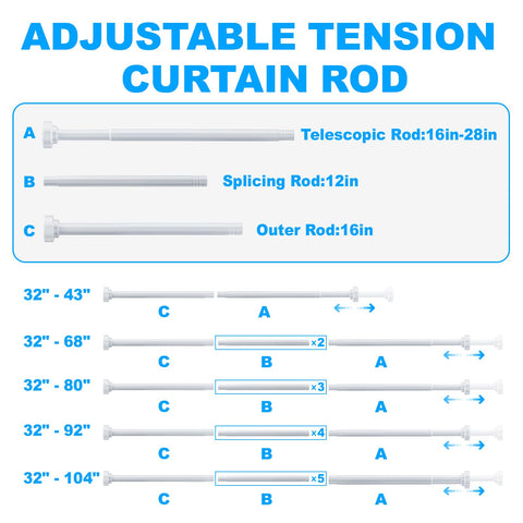 TEECK multi-use rod fits bathrooms, kitchens, bedrooms, and balconies with ease.