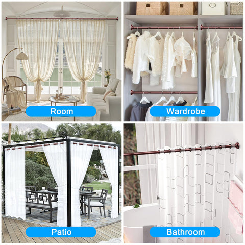 TEECK shower rod packaging shows included components