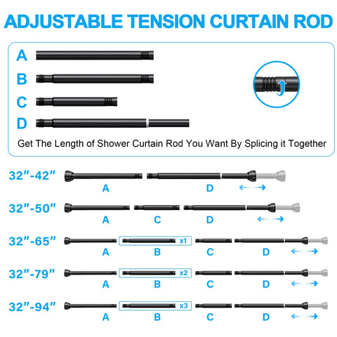 TEECK tension system keeps curtains flat and prevents sag.