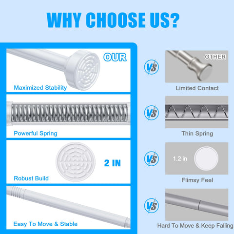 TEECK rust-resistant rod stays reliable in humid bathrooms and showers.