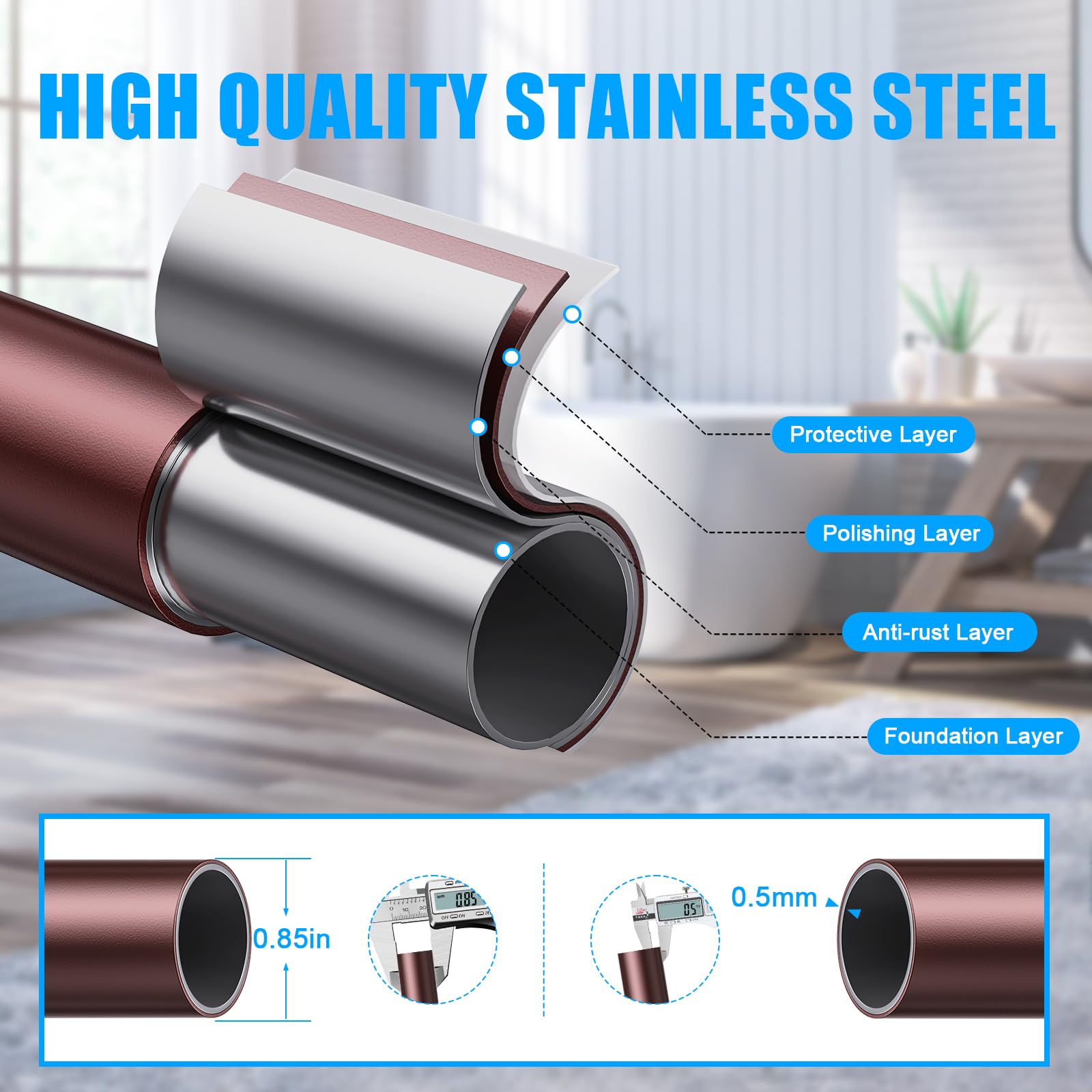 TEECK rust-proof stainless steel rod resists humidity