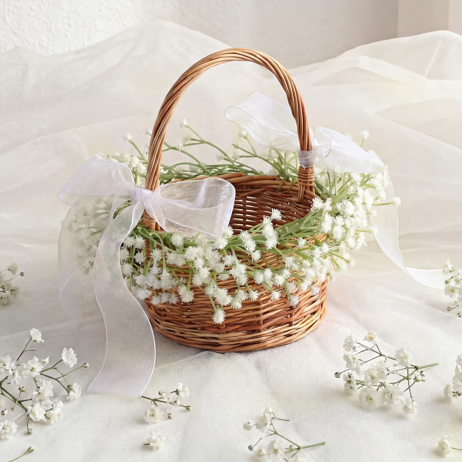 Teecyhooo flower girl basket wedding, ideal for petal scattering along the aisle.
