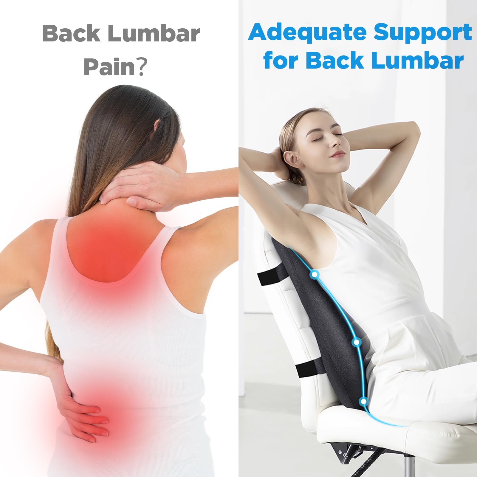 Teemour back-pillow compatibility with most office and gaming chairs.