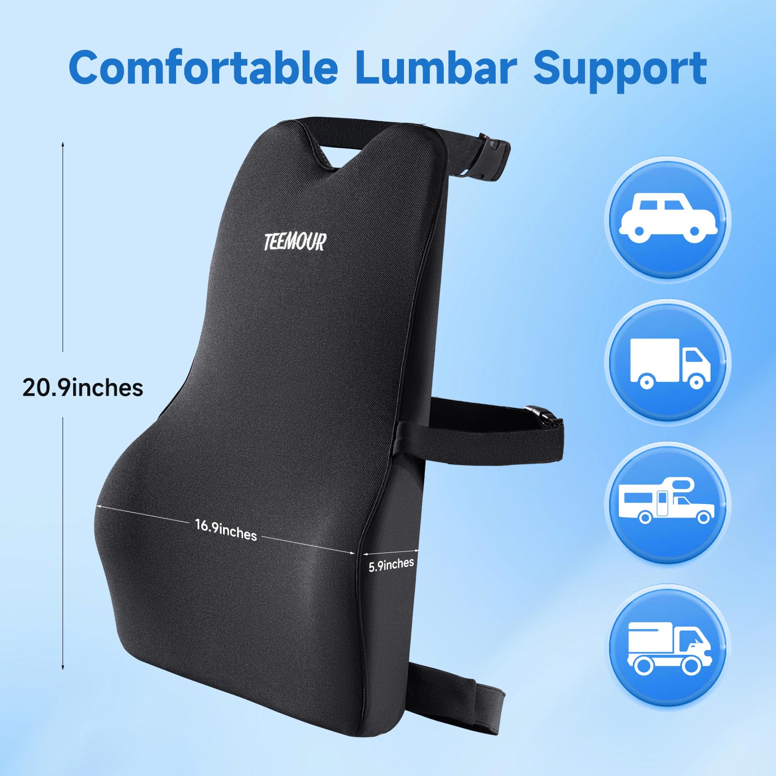 Teemour pillow with machine-washable cover allows quick cleaning between trips