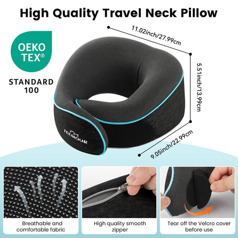 Teemour neck pillow with Velcro adjustment for snug fit