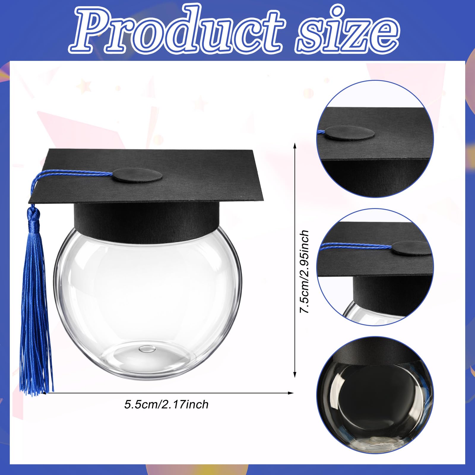 Teenyyou graduation cap with lid keeps contents secure and fresh.