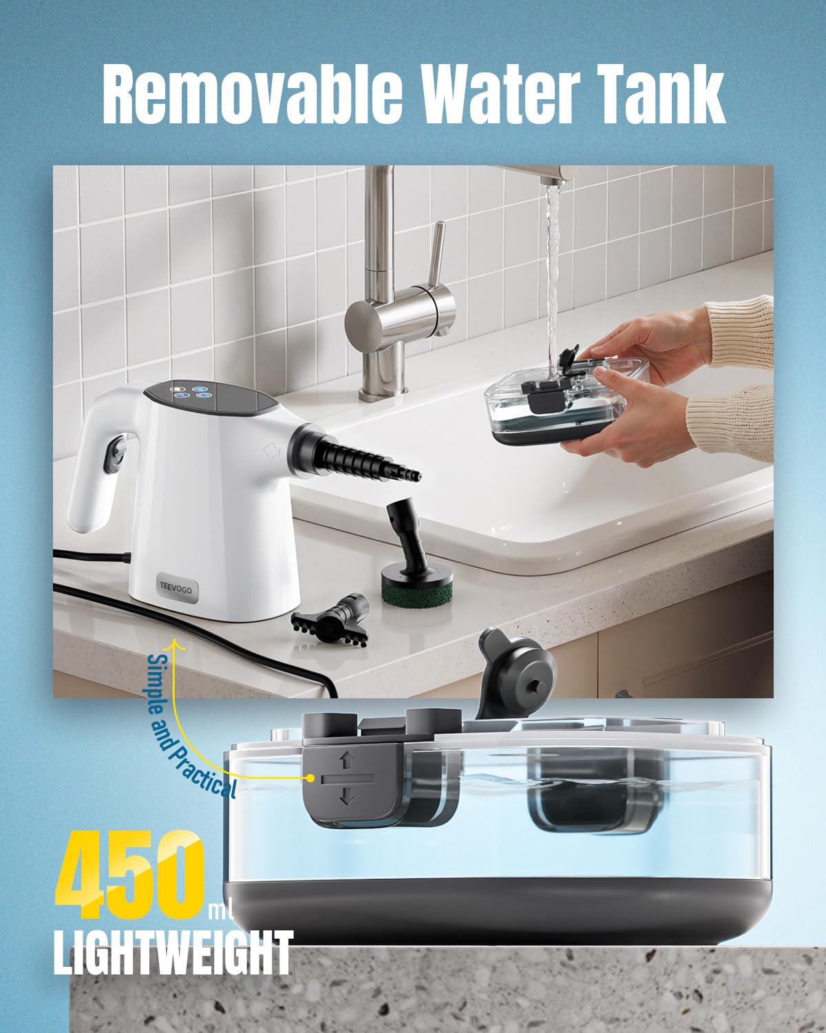 TEEVOGO isolated tank safety design prevents backflow for safer use