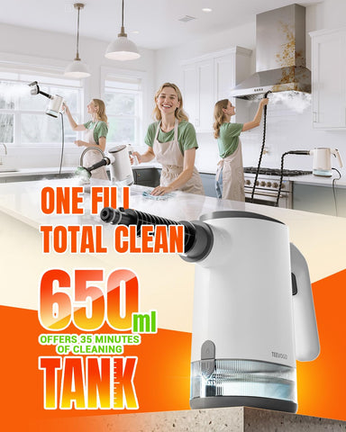 TEEVOGO steam cleaner used on car interior upholstery