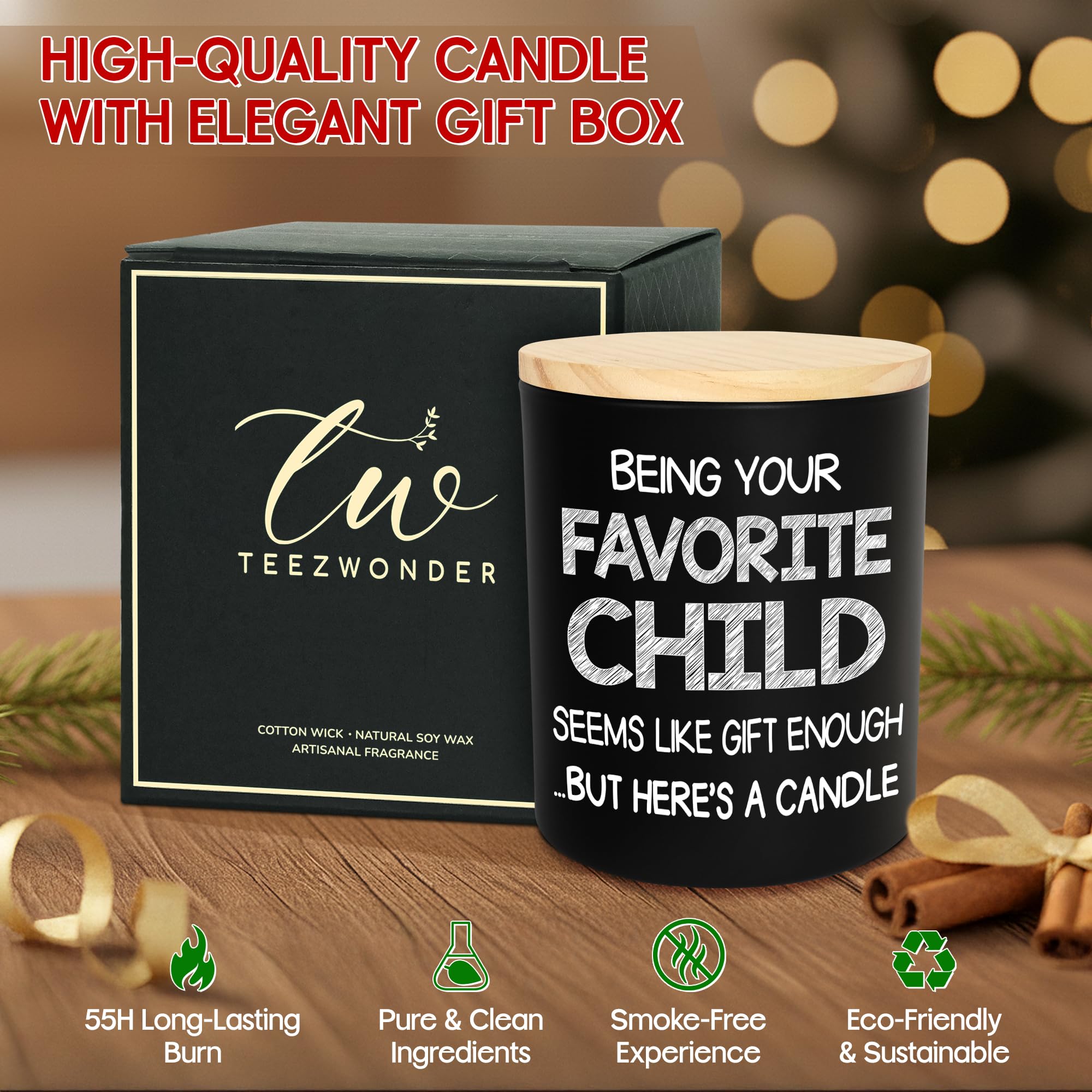 TEEZWONDER Soy wax candle is an eco-friendly option for home comfort.