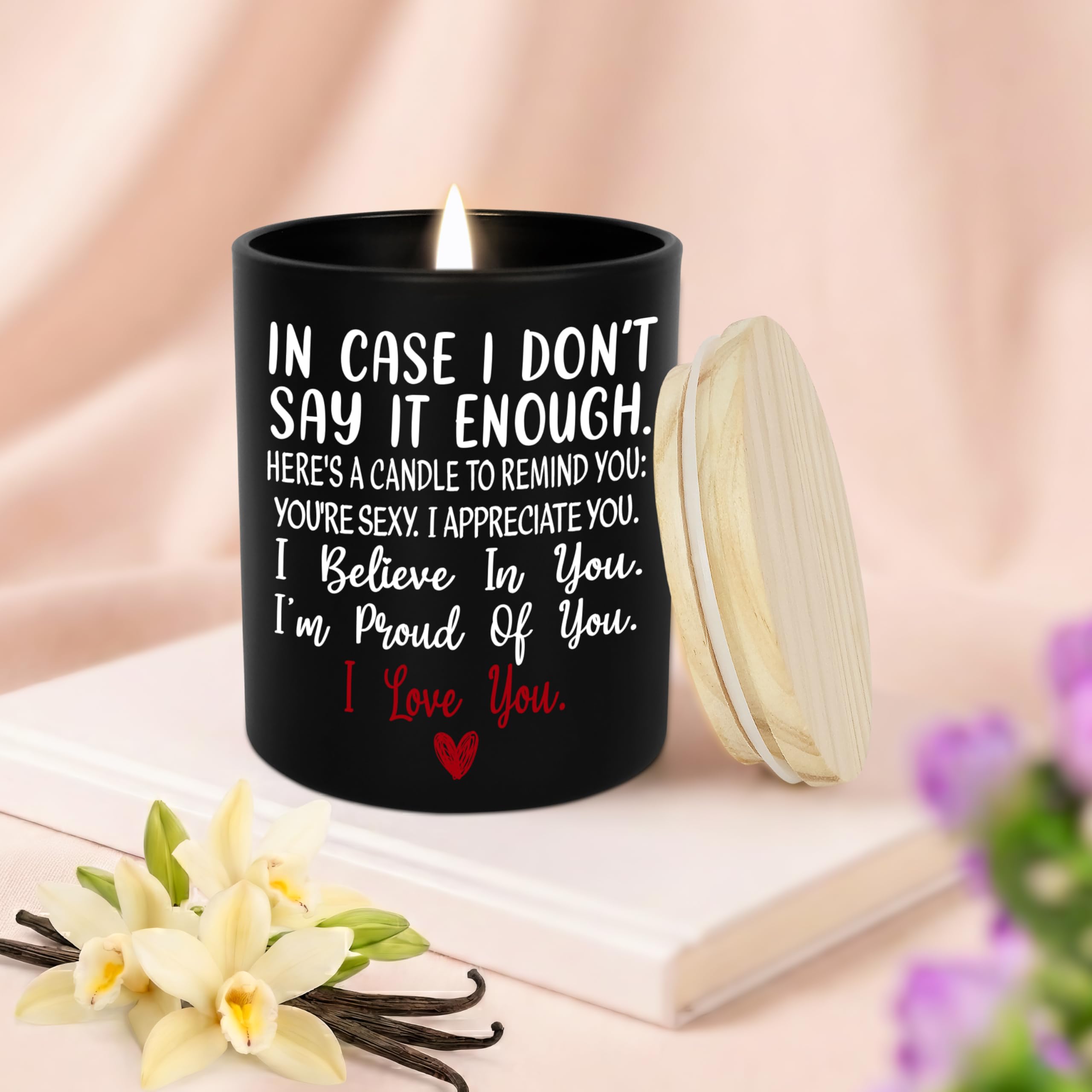 TEEZWONDER vanilla lavender candle in bedroom glow adds warm ambiance.