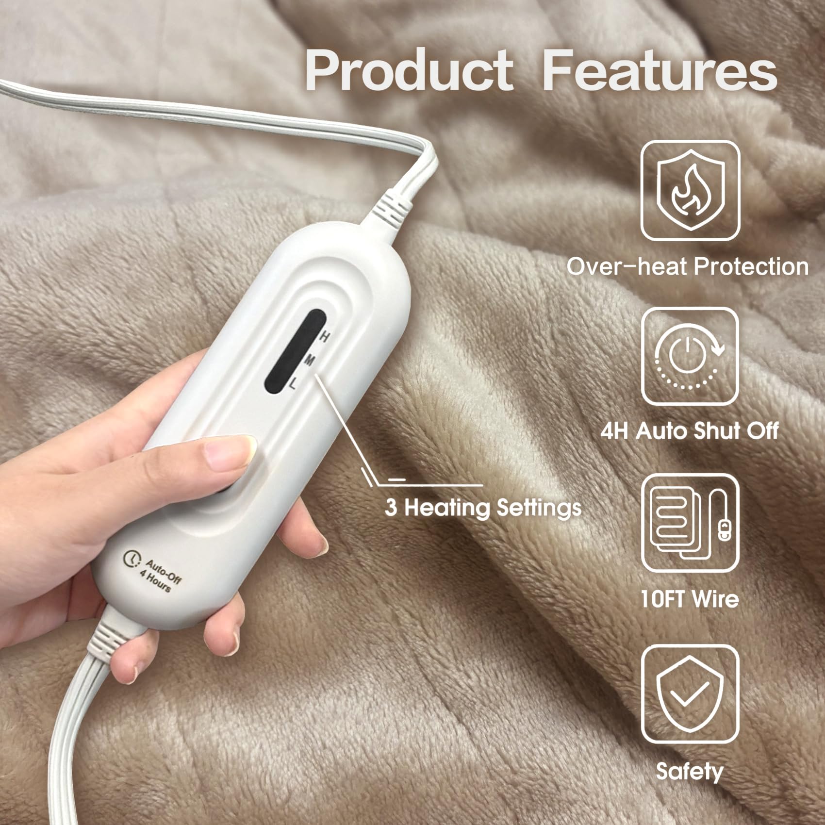 Tefici controller with 3 heat settings for customizable warmth
