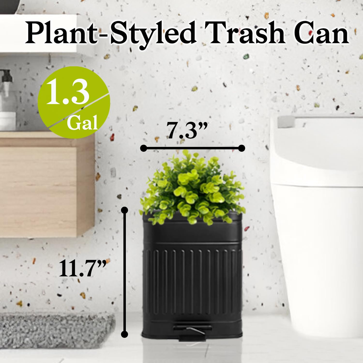 Tegneo rust-proof stainless steel bin withstands humidity in bathrooms and exteriors.