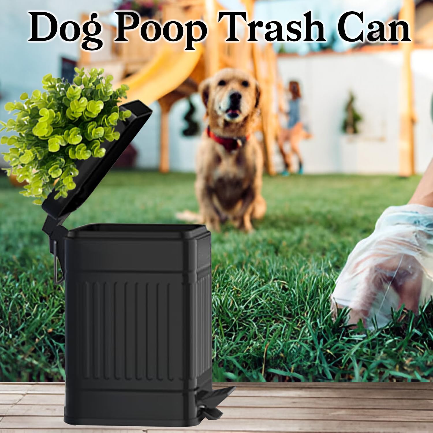 Tegneo sealed lid traps odors from dog waste outdoors.